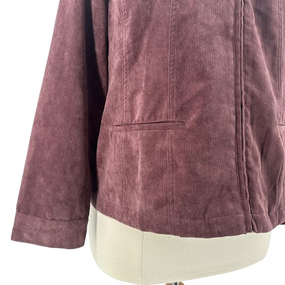 NWT Christopher & Banks Petite Burgundy Purple Zipper Jacket Womens XL - Picture 3 of 9
